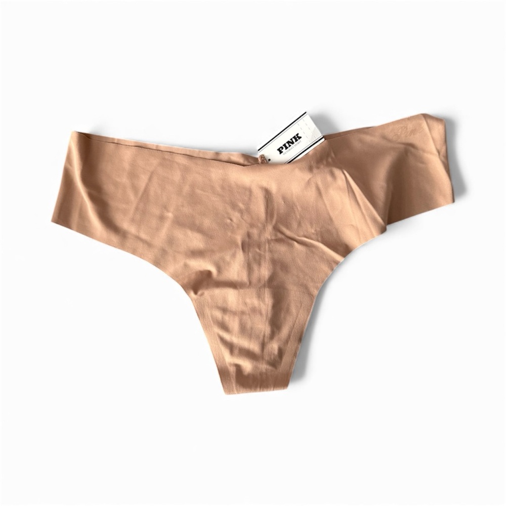 VICTORIA SECRETS / PINK /  NO-SHOW HIGH-LEG THONG PANTY TAN